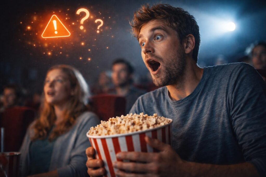 person reacting to unexpected story twist