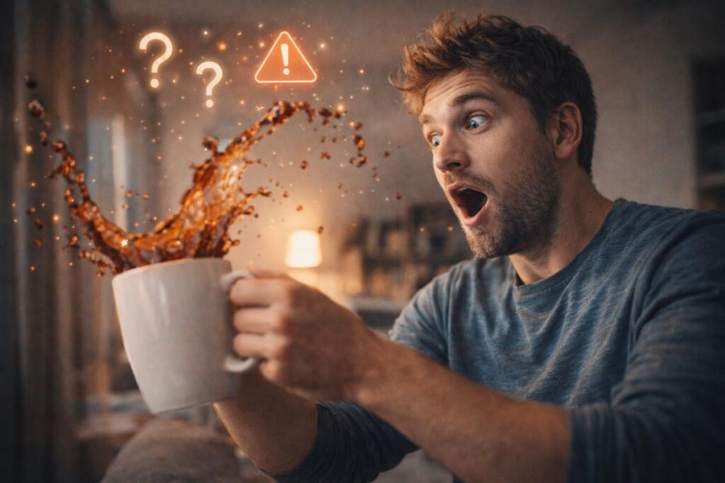 person reacting to unexpected moment