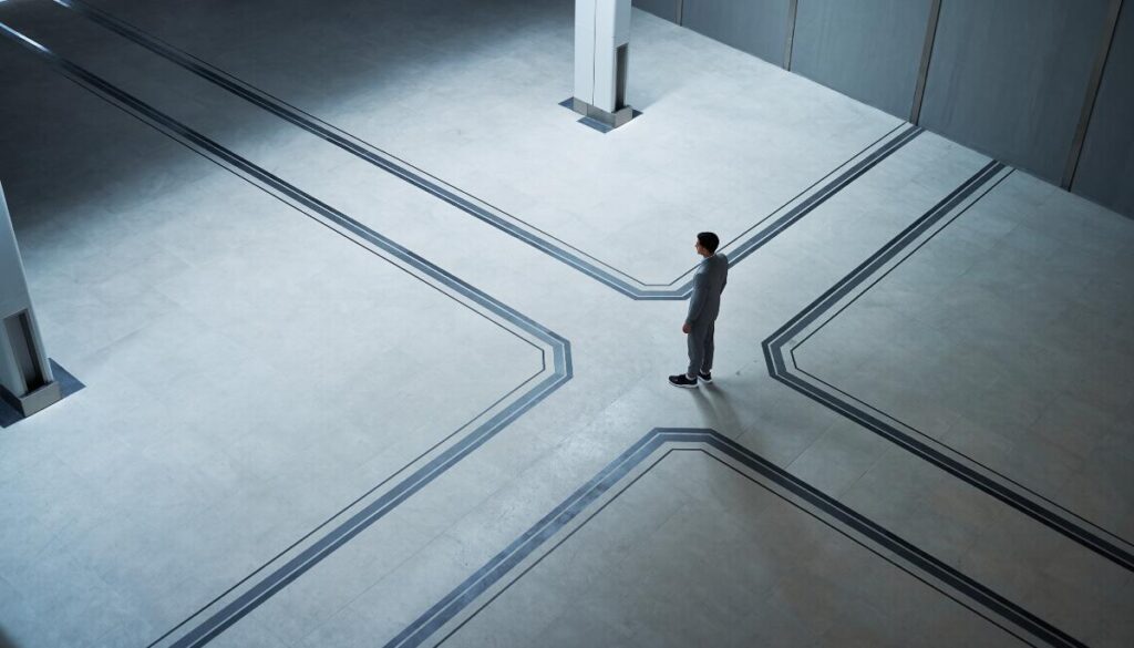 person thinking deeply about a decision